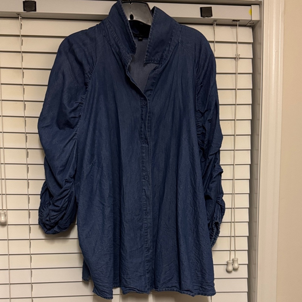 Eloquii Deep Blue Blouse